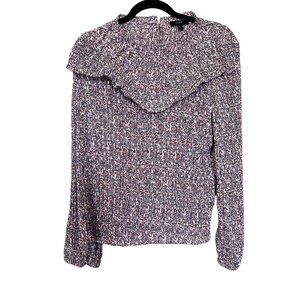 NWT J.Crew Ruffled Long Sleeve Paisley Floral Blouse L